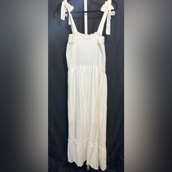 ZESICA Boho Spaghetti Strap, Square Neck, Solid Color Ruffle, A Line Maxi Dress - Picture 10 of 14